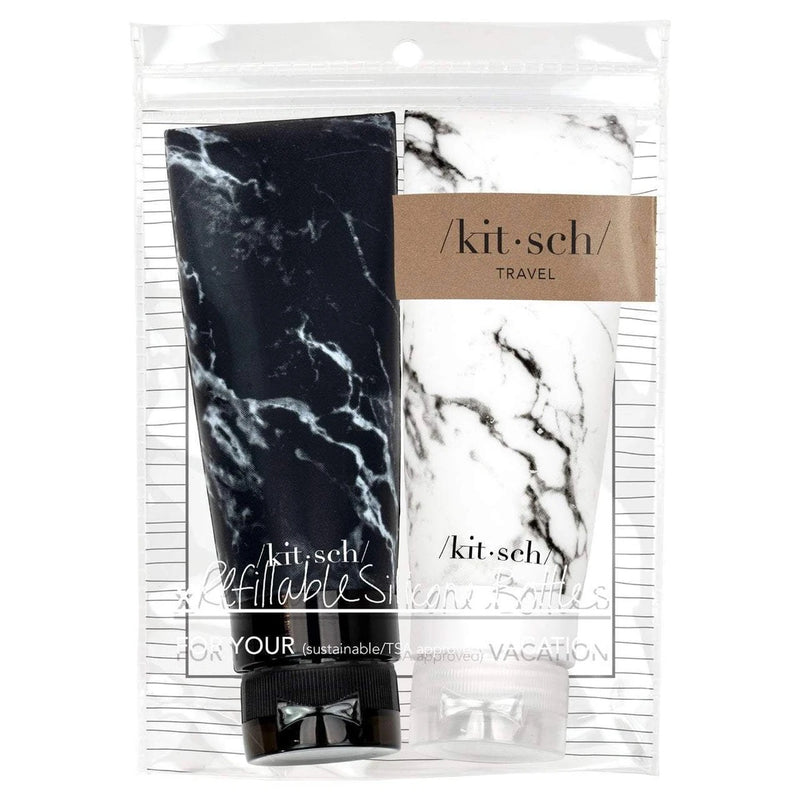 Refillable Travel Bottles Marble 2 pieces